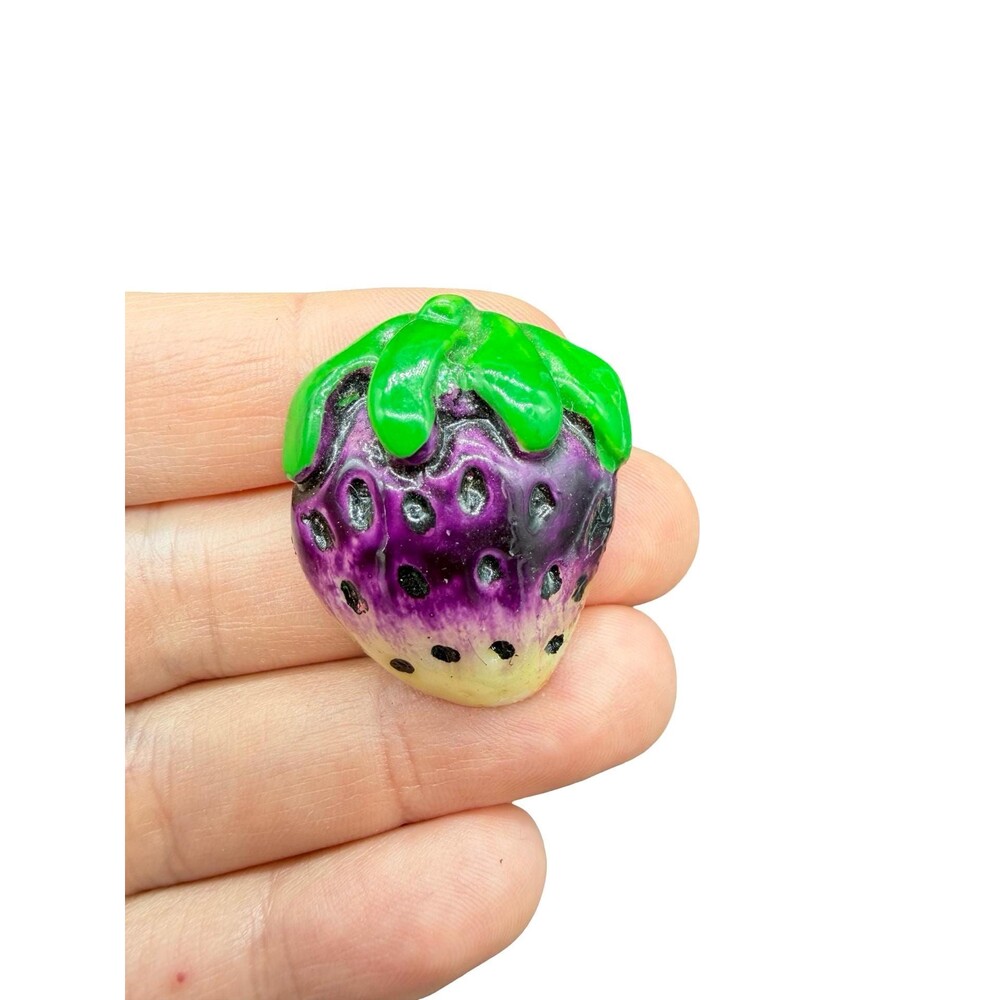 Vintage Purple Strawberry Brooch Strawberry Jewelry Purple Fruit Pin